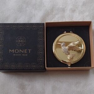 Monet Gold and Silver Hummingbird Makeup Mirror
